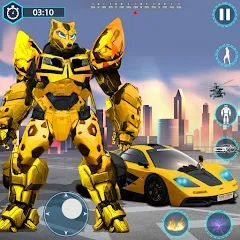 Скачать взломанную Flying Robot Transforming Game  [МОД Бесконечные монеты] - стабильная версия apk на Андроид