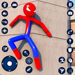 Взломанная Spider Game-Stickman Rope Hero  [МОД Unlimited Money] - полная версия apk на Андроид