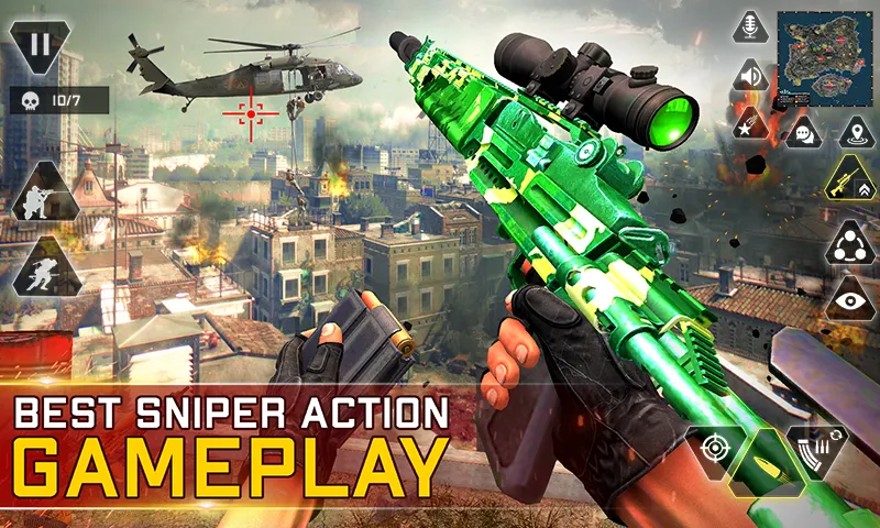 Sniper Gun Shooting game (ИГИ Снайпер Оружие Стрелялки Игры)  [МОД Unlimited Money] Screenshot 1