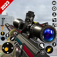 Взломанная Sniper Gun Shooting game (ИГИ Снайпер Оружие Стрелялки Игры)  [МОД Unlimited Money] - стабильная версия apk на Андроид