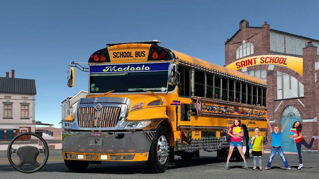 School Bus Transport Simulator (Школьный Автобусный Транспортный Симулятор)  [МОД Меню] Screenshot 1