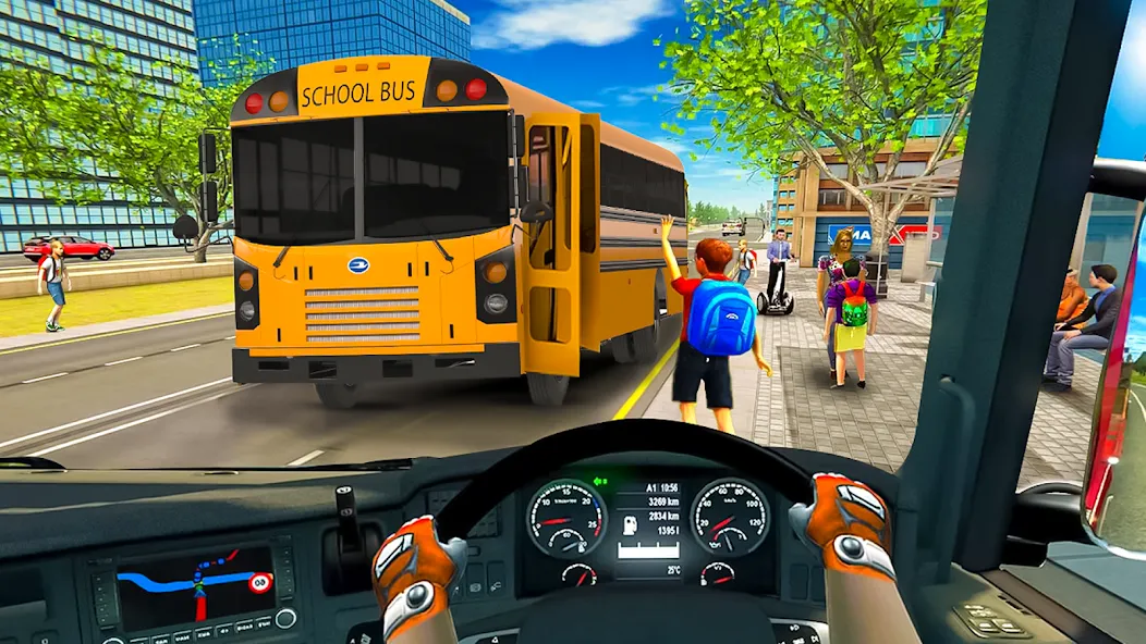 School Bus Transport Simulator (Школьный Автобусный Транспортный Симулятор)  [МОД Меню] Screenshot 2