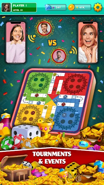 Multiplayer Dice Ludo Games (Мультиплеер Дайс Лудо Игры)  [МОД Бесконечные монеты] Screenshot 3