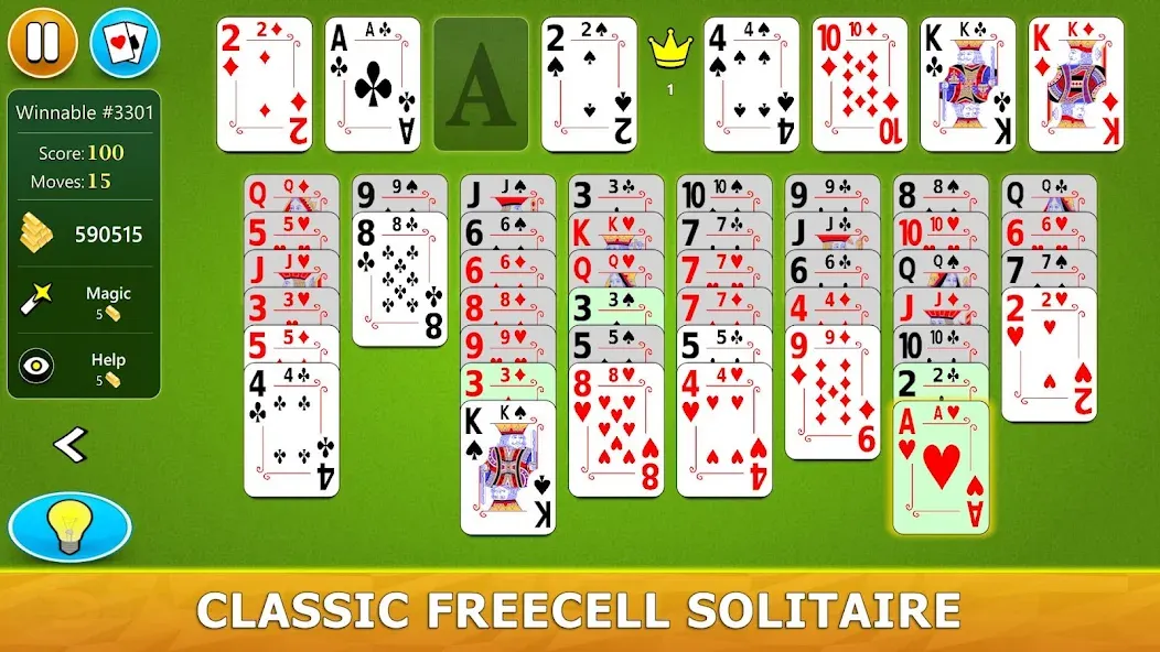 FreeCell Solitaire - Card Game  [МОД Бесконечные монеты] Screenshot 1