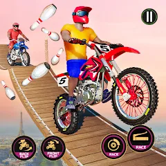 Скачать взлом Motor Bike Stunt Racing Games (Мотор Байк Стант Гонки Игры)  [МОД Mega Pack] - полная версия apk на Андроид