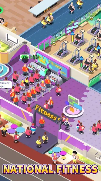 Fitness Club Tycoon (Фитнес Клуб Тайкун)  [МОД Menu] Screenshot 2