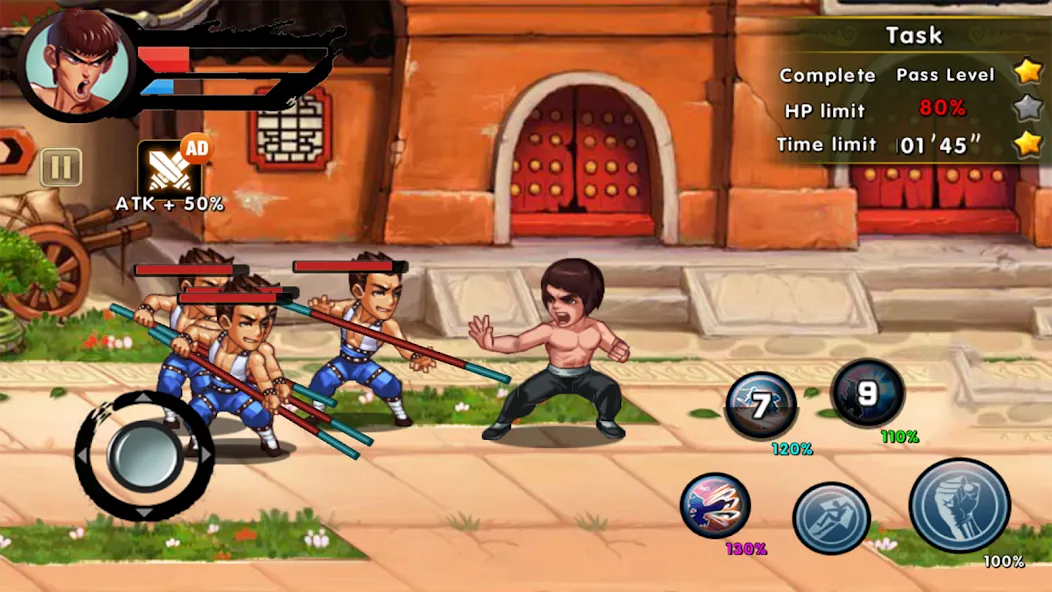 Kung Fu Attack: Final Fight (Кунгфу Атака)  [МОД Unlocked] Screenshot 2