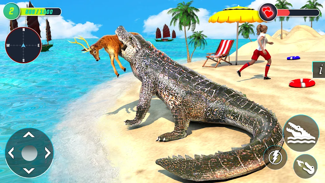 Crocodile Games: Animal Games  [МОД Меню] Screenshot 1