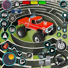 Скачать взлом Monster Truck Maze Puzzle Game  [МОД Все открыто] - полная версия apk на Андроид