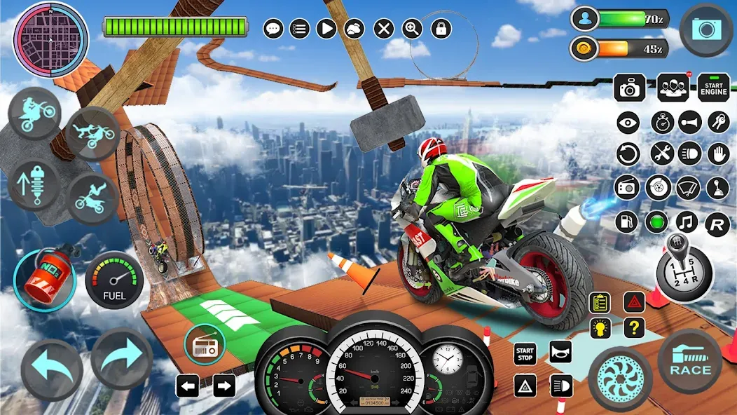 Mega Ramp Bike Stunts Games 3D  [МОД Unlocked] Screenshot 2