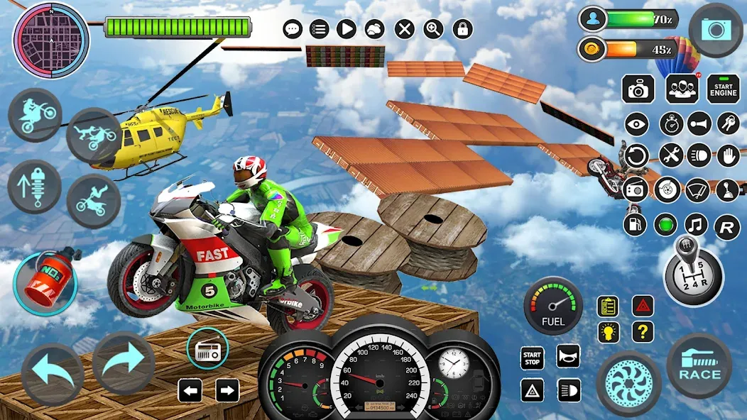 Mega Ramp Bike Stunts Games 3D  [МОД Unlocked] Screenshot 3