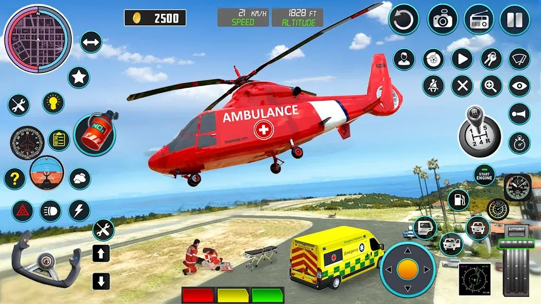 Heli Ambulance Simulator Game  [МОД Mega Pack] Screenshot 2