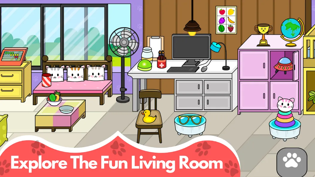 My Cat Town - Cute Kitty Games  [МОД Бесконечные монеты] Screenshot 2