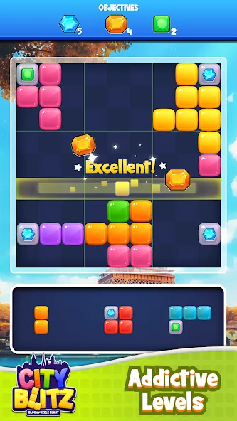 City Blitz-Block Puzzle Blast (Блок Головоломка Кинг)  [МОД Много монет] Screenshot 1