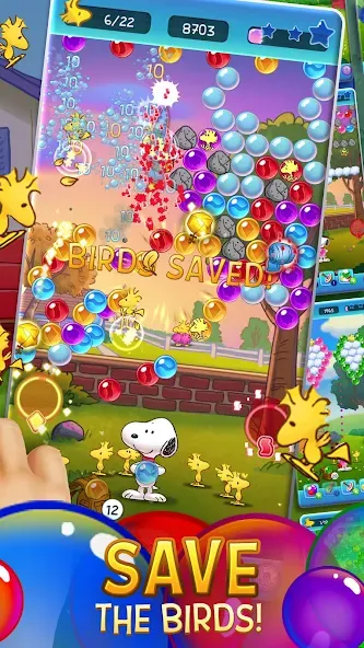 Bubble Shooter - Snoopy POP! (Бабл шутер)  [МОД Много монет] Screenshot 2