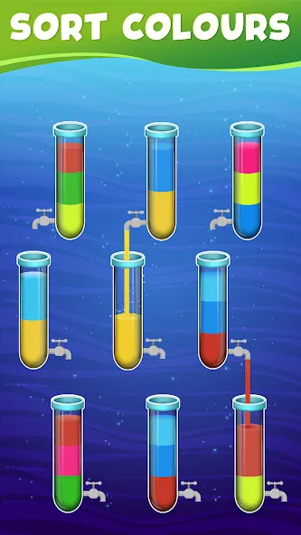 Water Sort Color Sorting games (Вотер Сорт Колор Сортинг гейм)  [МОД Unlocked] Screenshot 2