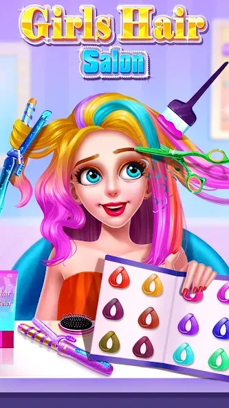 Girls Hair Salon  [МОД Много монет] Screenshot 1