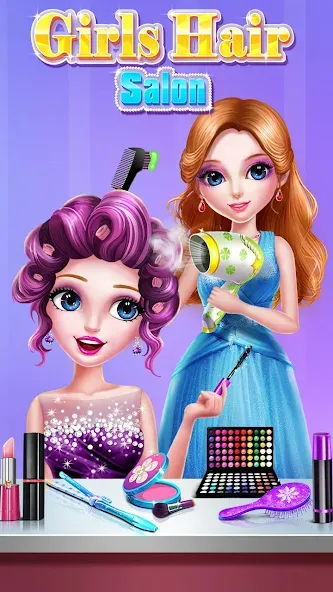 Girls Hair Salon  [МОД Много монет] Screenshot 2