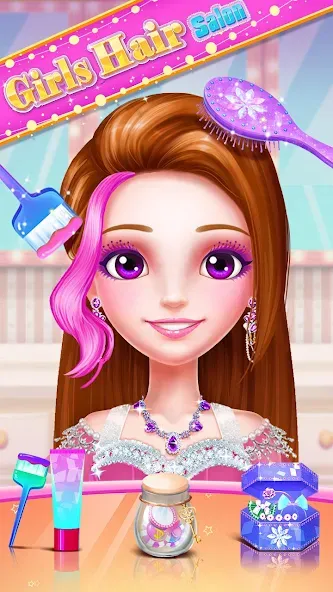 Girls Hair Salon  [МОД Много монет] Screenshot 4