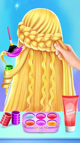 Braided Hair Salon Girls Games  [МОД Много монет] Screenshot 2