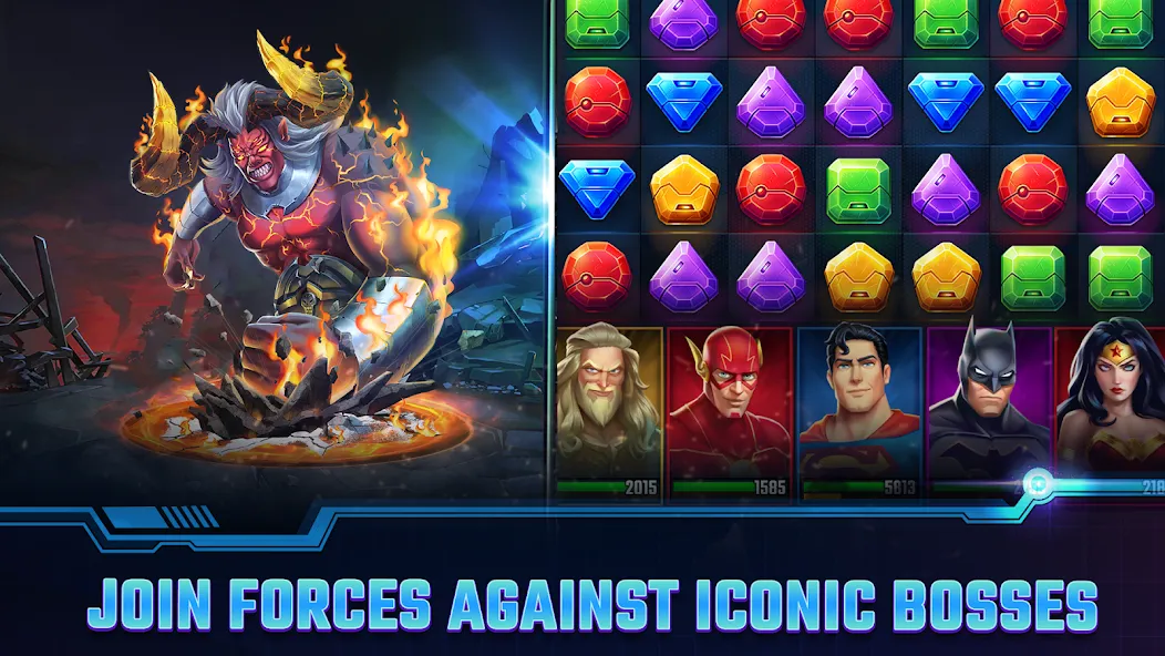 DC Heroes & Villains: Match 3  [МОД Много монет] Screenshot 4