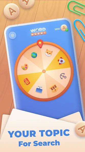 Word Wheel - Word Search  [МОД Бесконечные монеты] Screenshot 1