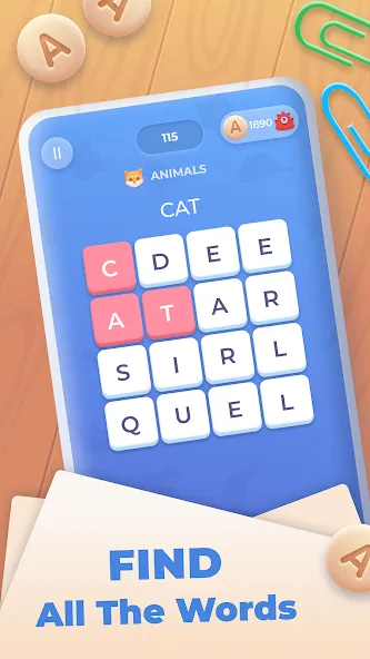 Word Wheel - Word Search  [МОД Бесконечные монеты] Screenshot 2