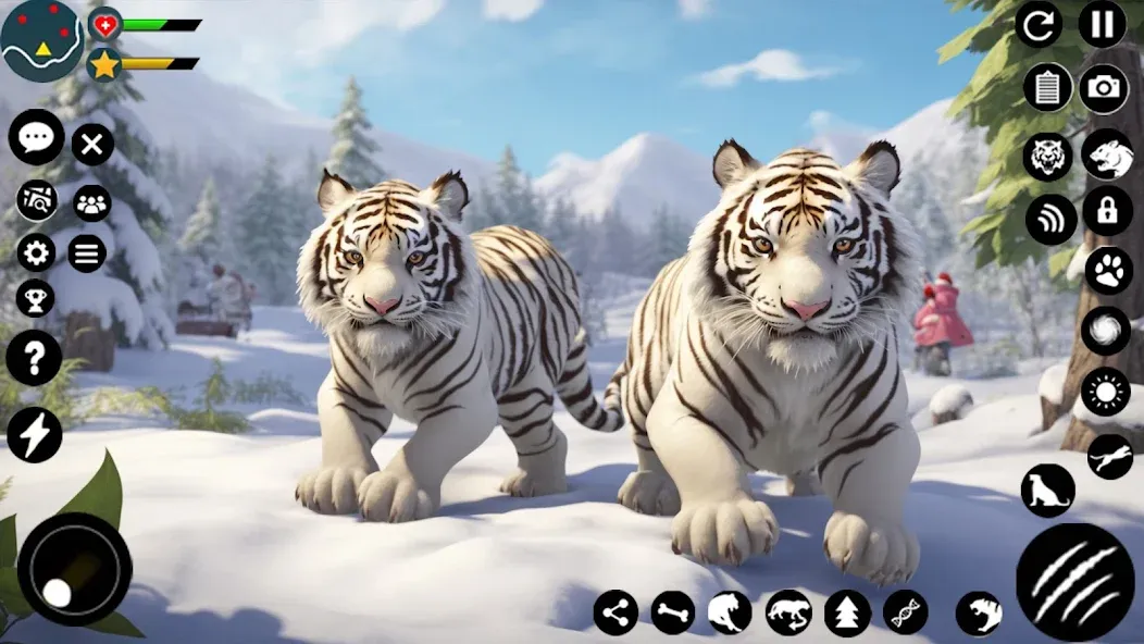 Arctic White Tiger Family Sim  [МОД Бесконечные монеты] Screenshot 2