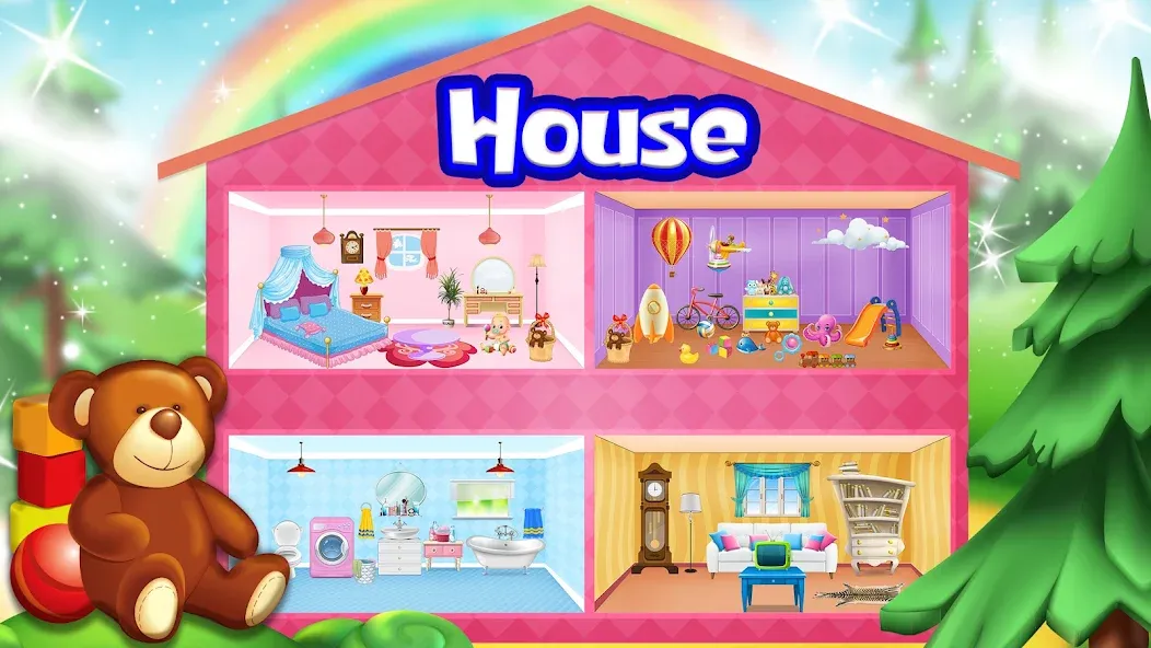 Girl Doll House Design & Clean  [МОД Много монет] Screenshot 1