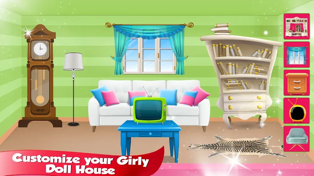 Girl Doll House Design & Clean  [МОД Много монет] Screenshot 5