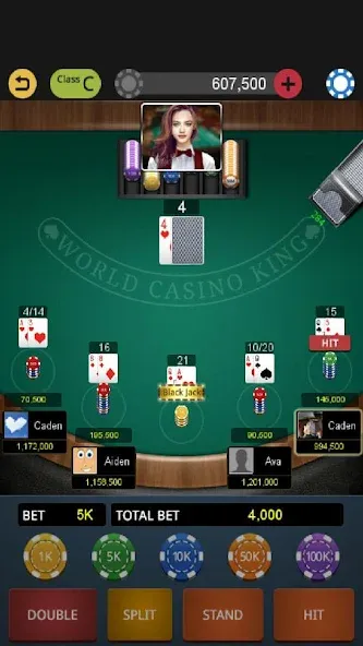 World Blackjack King  [МОД Unlimited Money] Screenshot 1