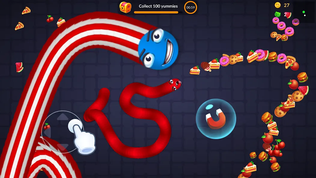 Snake vs Worms: Fun .io Zone  [МОД Все открыто] Screenshot 3