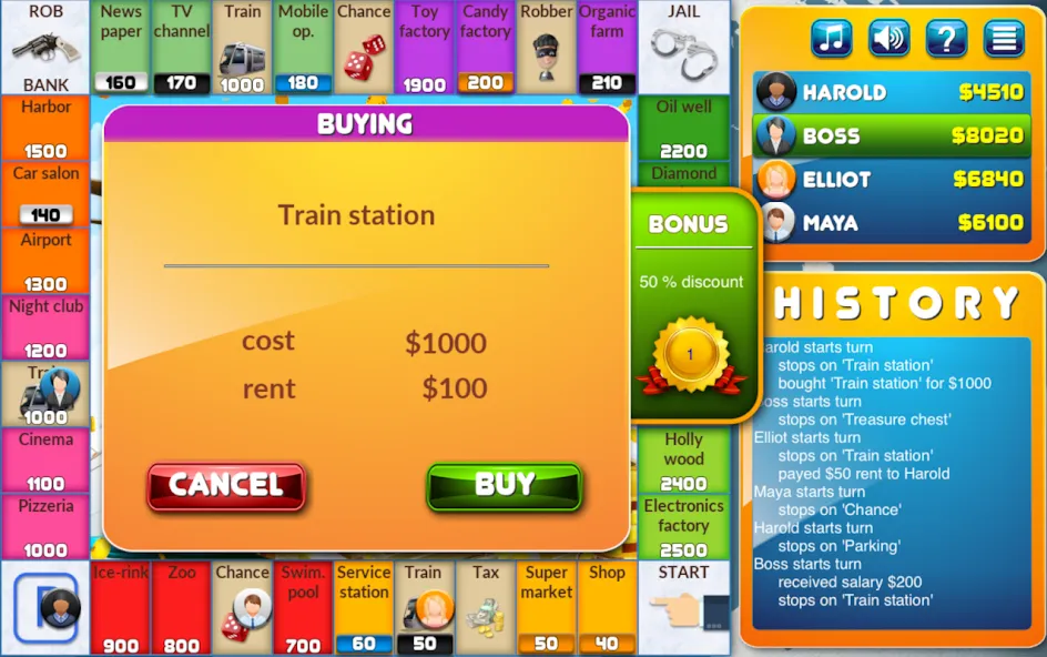 CrazyPoly - Business Dice Game (КрейзиПоли)  [МОД Много монет] Screenshot 2