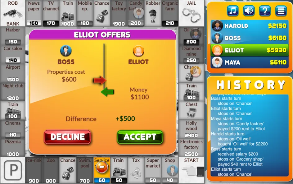 CrazyPoly - Business Dice Game (КрейзиПоли)  [МОД Много монет] Screenshot 5