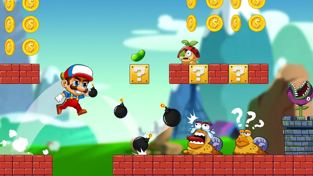 Super Bean Bros: Running Games (Супер Бин Приключение)  [МОД Много монет] Screenshot 1