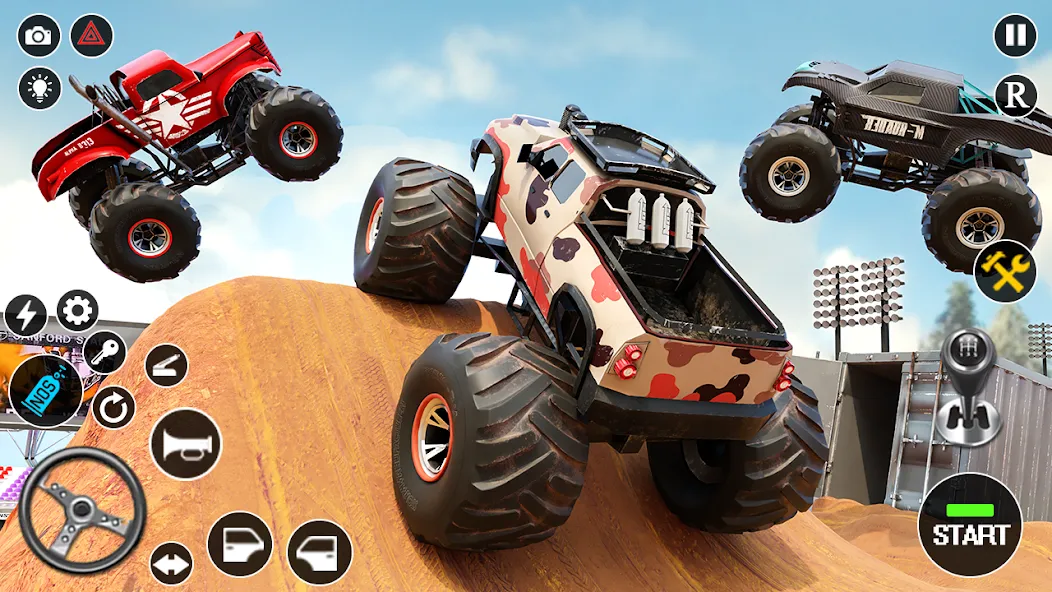 Fearless US Monster Truck Game (Фирлесс ЮЭС Монстер Трак Гейм)  [МОД Много монет] Screenshot 3