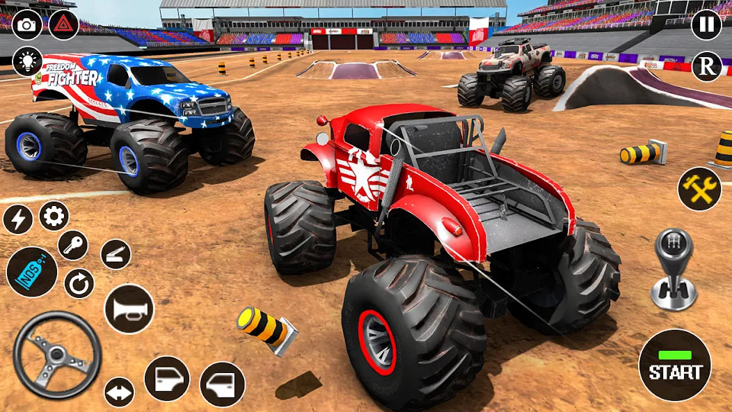 Fearless US Monster Truck Game (Фирлесс ЮЭС Монстер Трак Гейм)  [МОД Много монет] Screenshot 5