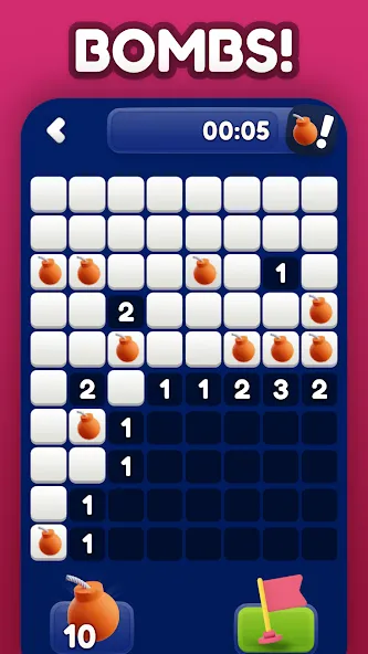 Minesweeper Bomb Mines Game (Майнсвипер разблокирует уровни Марка)  [МОД Все открыто] Screenshot 3