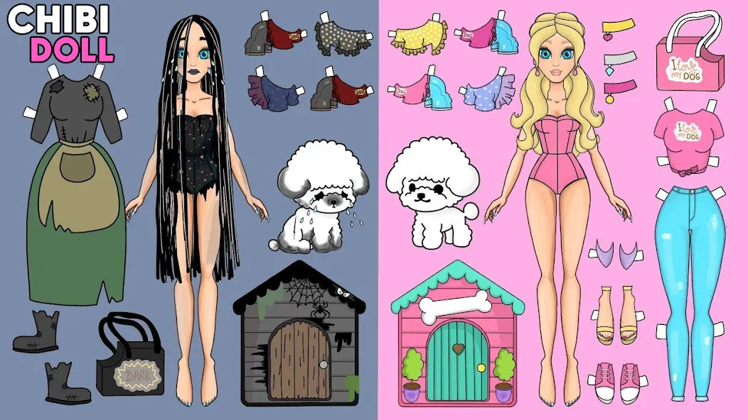 Chibi Dolls Dress Up Games (Чиби Куклы Игра в Одевание)  [МОД Бесконечные деньги] Screenshot 1