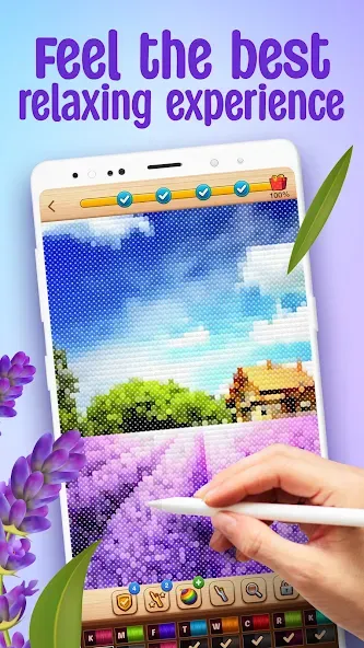 Cross-Stitch: Coloring Book (Кросс)  [МОД Меню] Screenshot 1