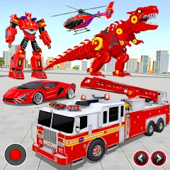 Взлом Fire Truck Robot Car Game  [МОД Mega Pack] - полная версия apk на Андроид