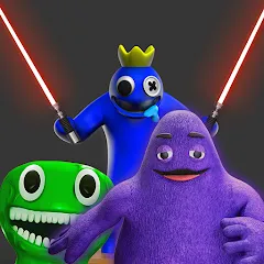 Взломанная Grimace monster playground (Батл Плейграунд Монстерс)  [МОД Все открыто] - полная версия apk на Андроид