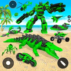 Скачать взломанную Crocodile Animal Robot Games  [МОД Menu] - последняя версия apk на Андроид