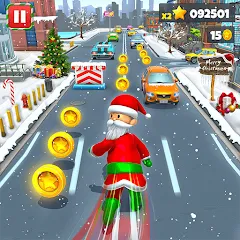 Взлом Xmas Santa Surfer Running Game (Ксмас Санта Серфер Раннинг Гейм)  [МОД Unlimited Money] - последняя версия apk на Андроид