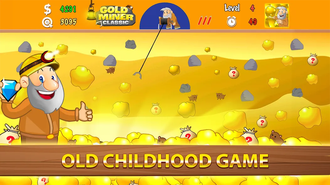 Gold Miner Classic: Gold Rush (Голд Майнер Классик)  [МОД Меню] Screenshot 1