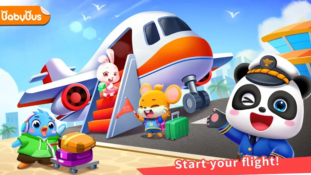 Baby Panda's Airport  [МОД Бесконечные монеты] Screenshot 1