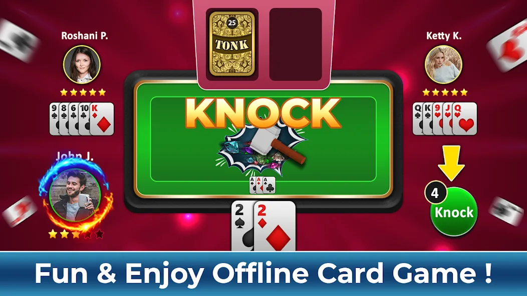 Tonk Rummy Card Game (Тонк Рамми карточная игра)  [МОД Unlocked] Screenshot 5