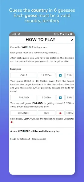 Worldle - Guess the Country (Ворлдле)  [МОД Menu] Screenshot 3