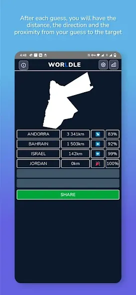 Worldle - Guess the Country (Ворлдле)  [МОД Menu] Screenshot 4