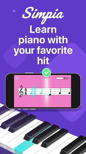 Simpia: Learn Piano Fast (Симпиа)  [МОД Много денег] Screenshot 1